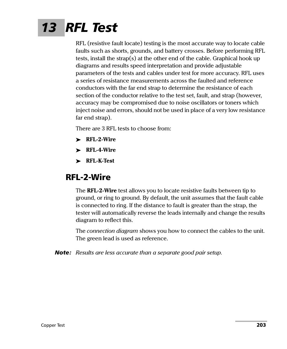 13 rfl test, Rfl-2-wire | EXFO FTB-610 Wideband Copper Test Module User Manual | Page 211 / 326