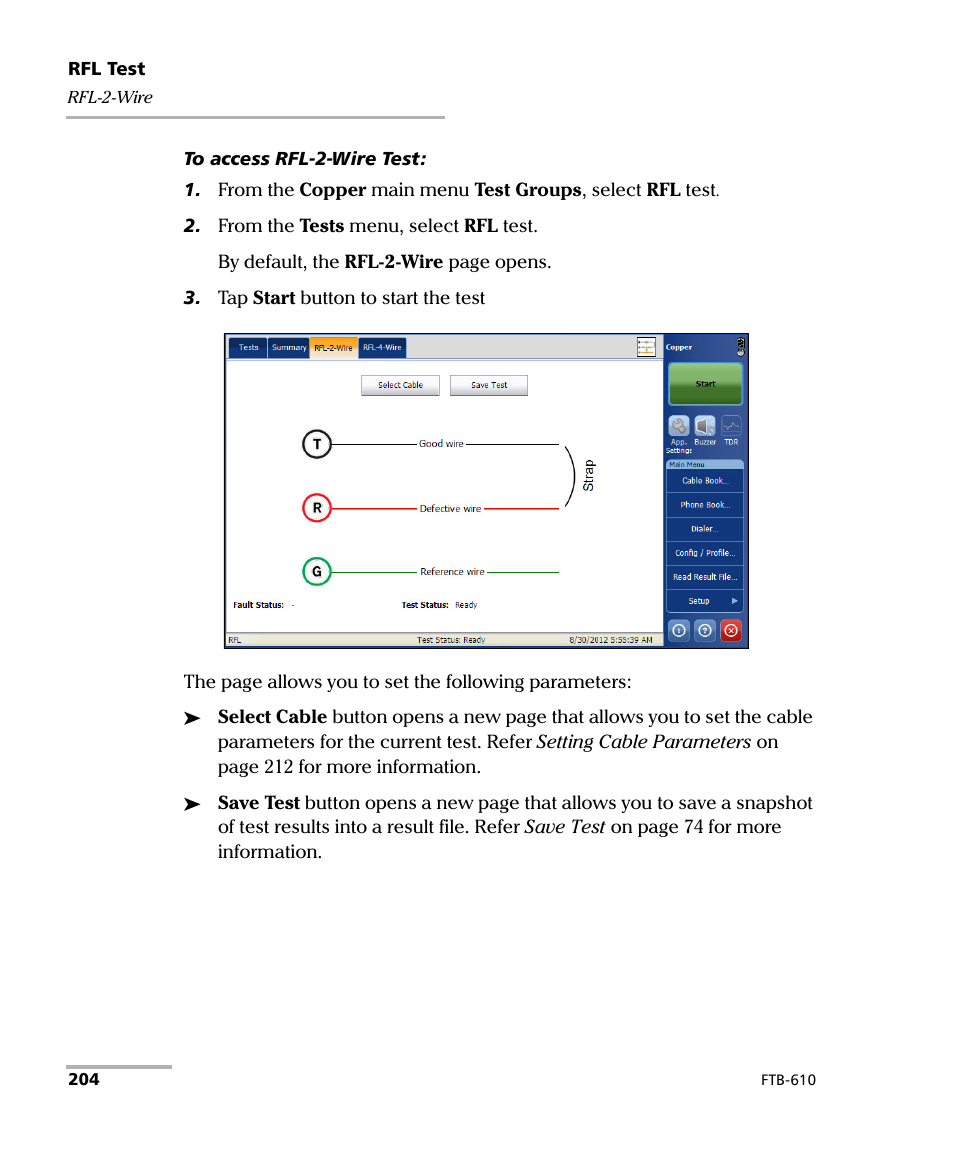 EXFO FTB-610 Wideband Copper Test Module User Manual | Page 212 / 326