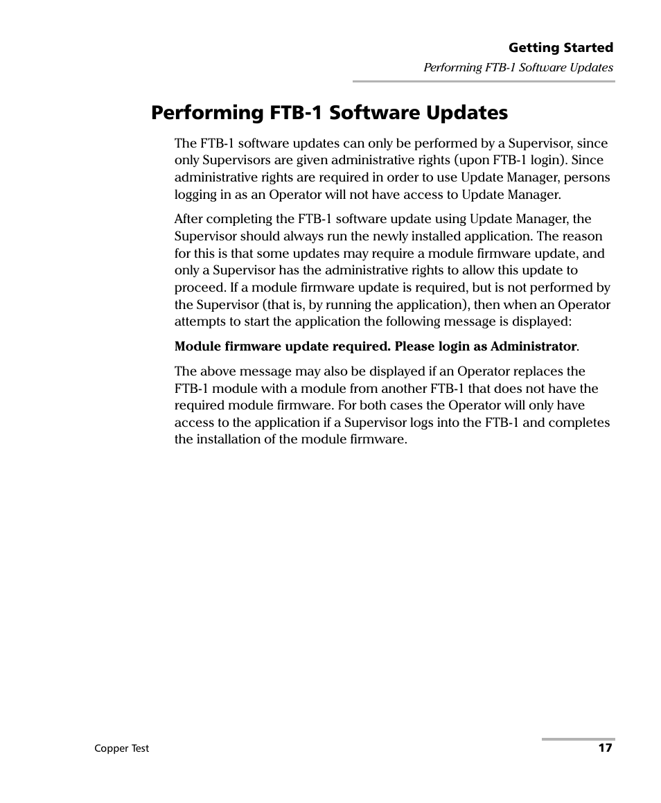 Performing ftb-1 software updates | EXFO FTB-610 Wideband Copper Test Module User Manual | Page 25 / 326