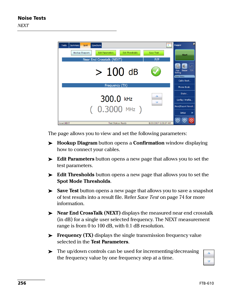 EXFO FTB-610 Wideband Copper Test Module User Manual | Page 264 / 326