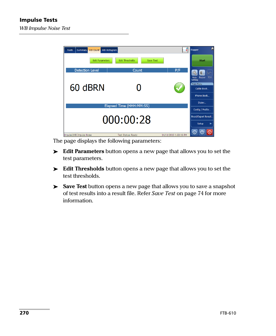 EXFO FTB-610 Wideband Copper Test Module User Manual | Page 278 / 326