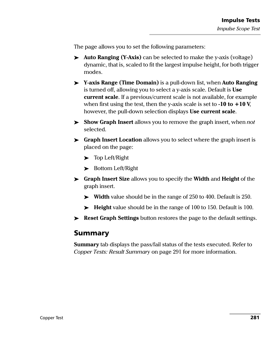 Summary | EXFO FTB-610 Wideband Copper Test Module User Manual | Page 289 / 326