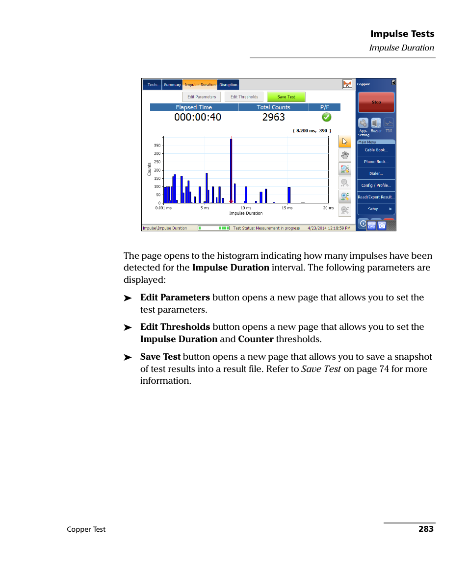 EXFO FTB-610 Wideband Copper Test Module User Manual | Page 291 / 326