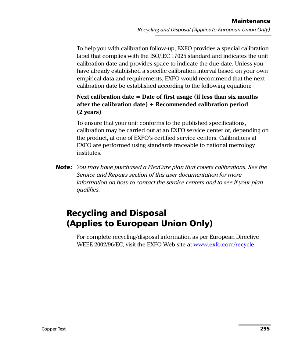 EXFO FTB-610 Wideband Copper Test Module User Manual | Page 303 / 326