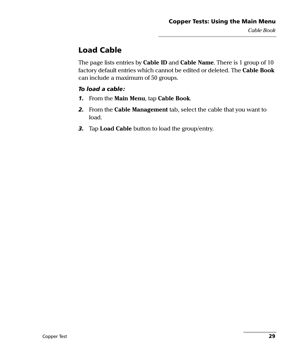 Load cable | EXFO FTB-610 Wideband Copper Test Module User Manual | Page 37 / 326