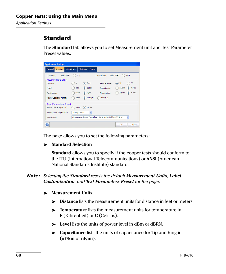 Standard | EXFO FTB-610 Wideband Copper Test Module User Manual | Page 76 / 326