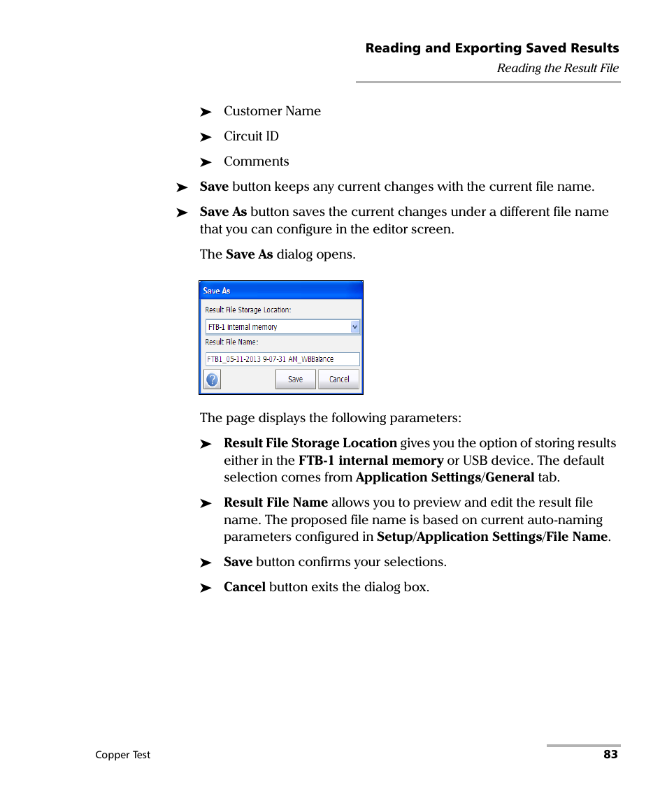 EXFO FTB-610 Wideband Copper Test Module User Manual | Page 91 / 326