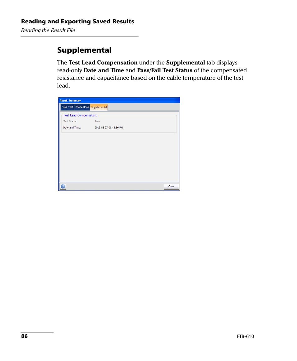 Supplemental | EXFO FTB-610 Wideband Copper Test Module User Manual | Page 94 / 326