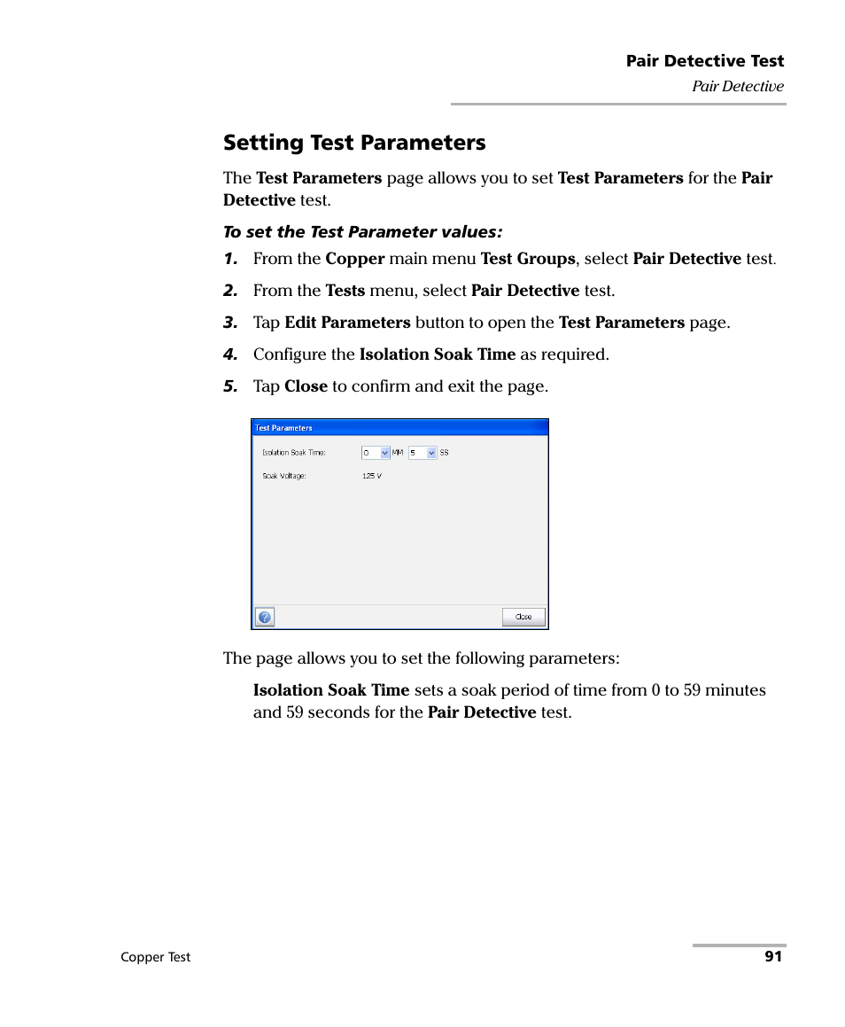 Setting test parameters | EXFO FTB-610 Wideband Copper Test Module User Manual | Page 99 / 326