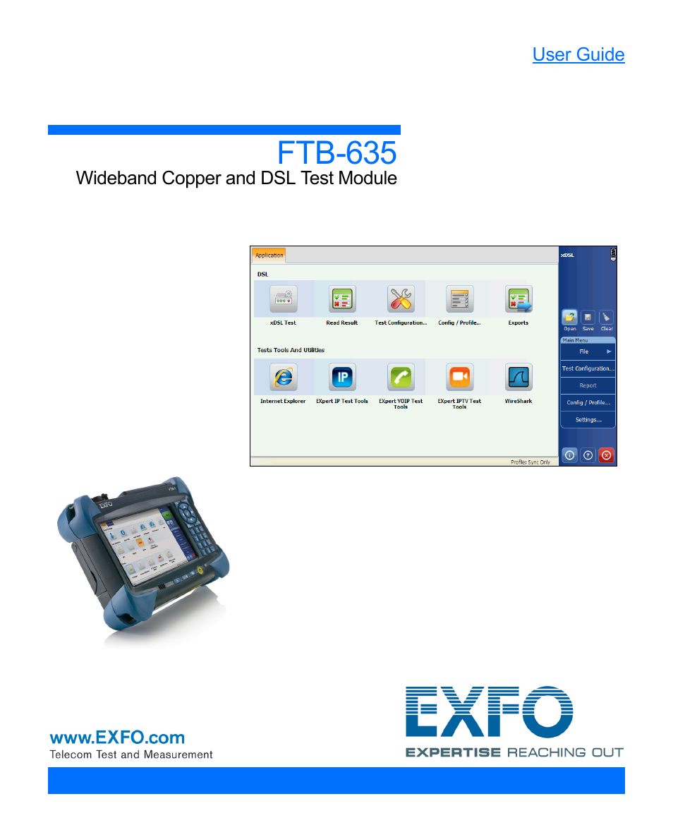 EXFO FTB-635 Wideband Copper and DSL Test Module User Manual | 373 pages