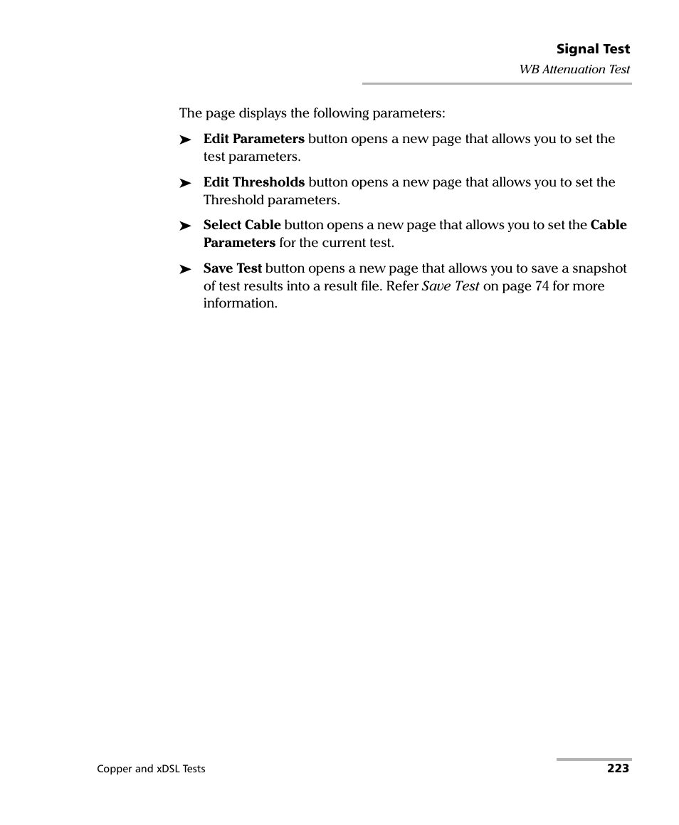 EXFO FTB-635 Wideband Copper and DSL Test Module User Manual | Page 231 / 373