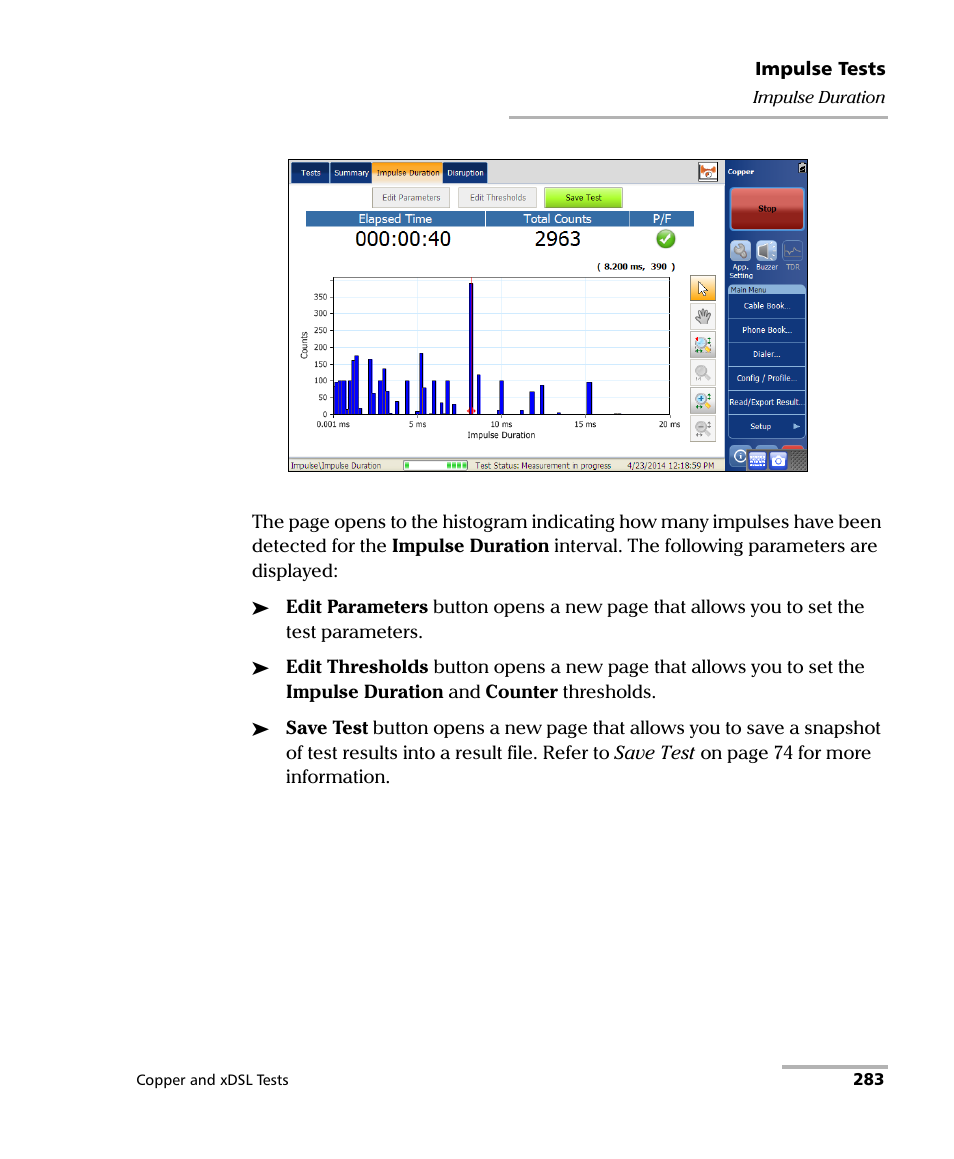 EXFO FTB-635 Wideband Copper and DSL Test Module User Manual | Page 291 / 373