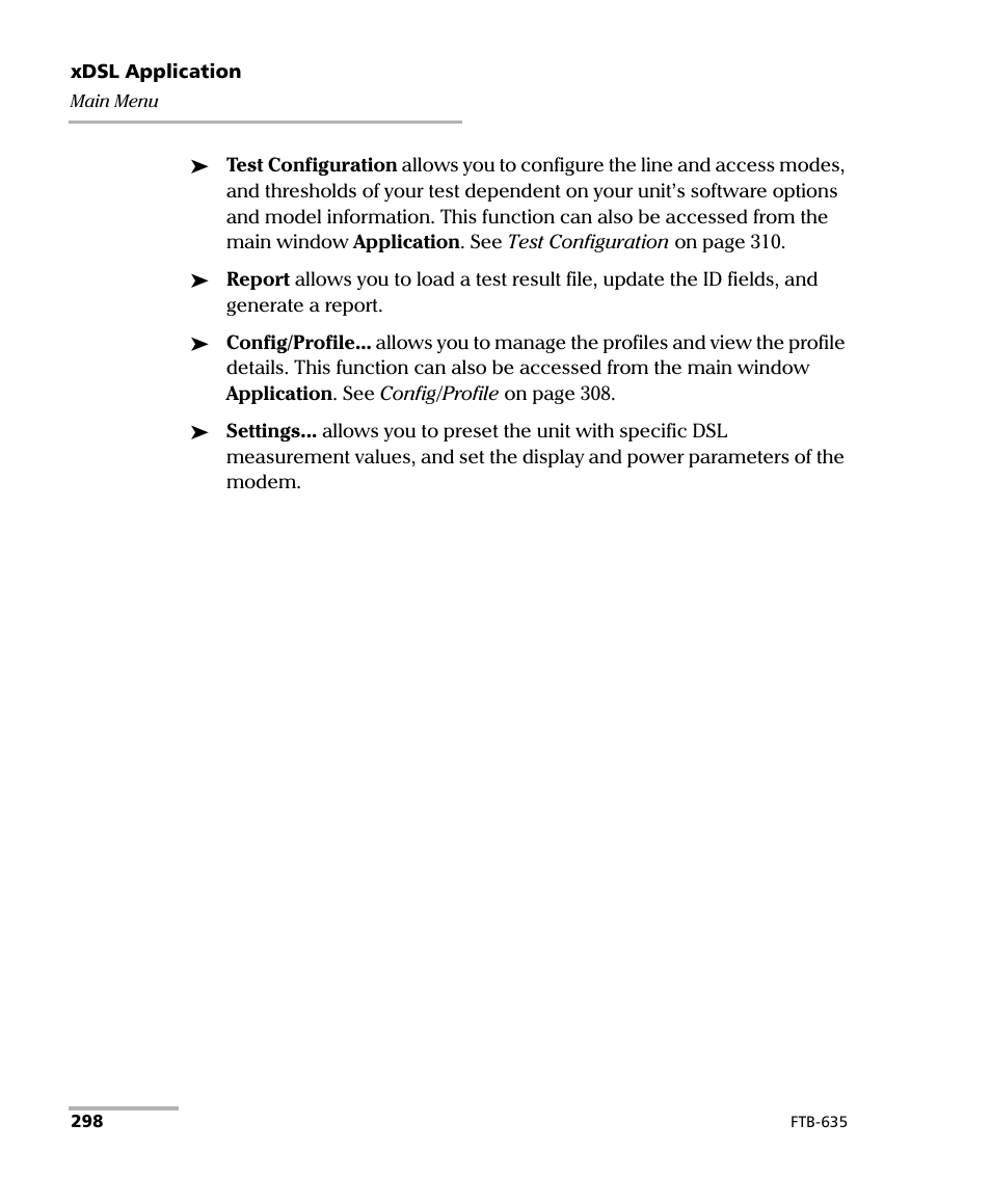 EXFO FTB-635 Wideband Copper and DSL Test Module User Manual | Page 306 / 373