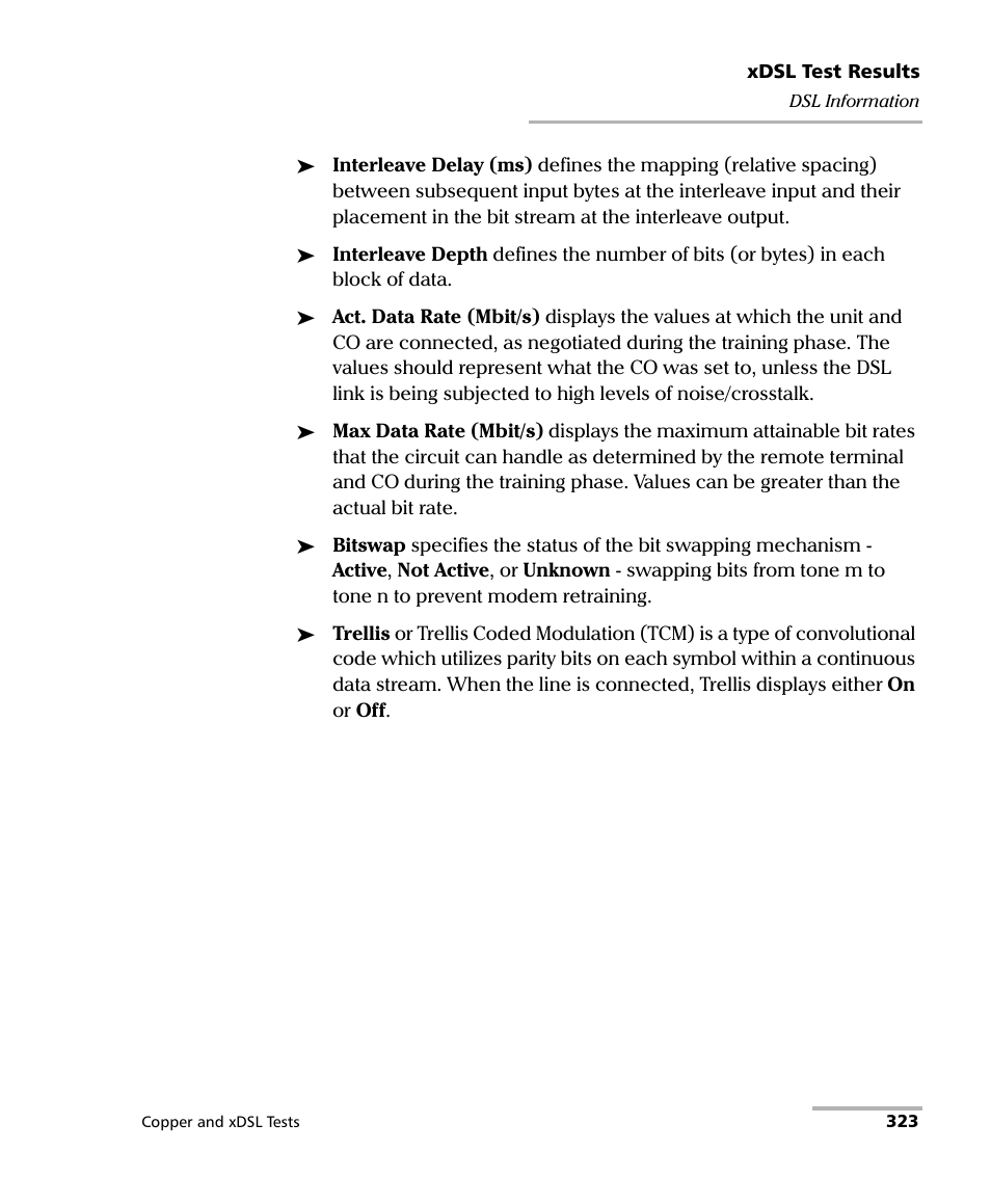 EXFO FTB-635 Wideband Copper and DSL Test Module User Manual | Page 331 / 373