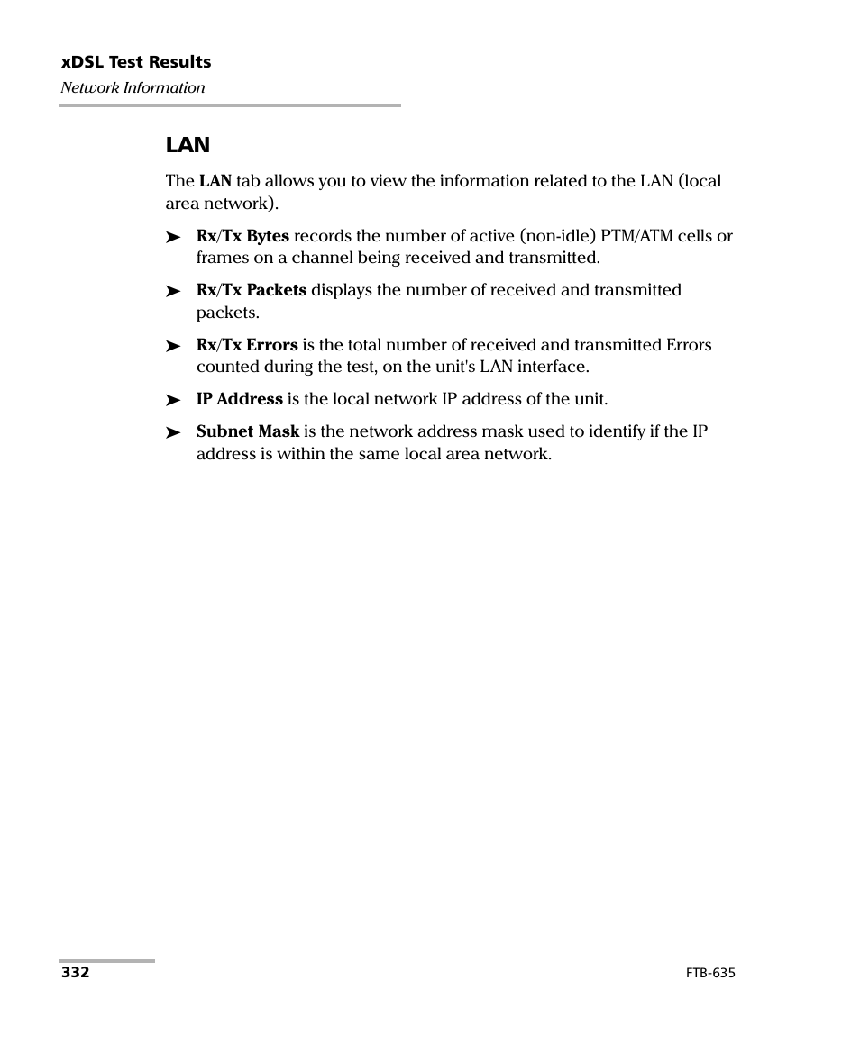 EXFO FTB-635 Wideband Copper and DSL Test Module User Manual | Page 340 / 373