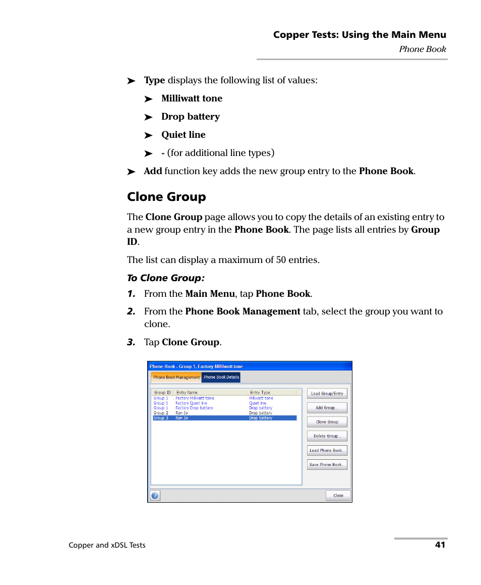 Clone group | EXFO FTB-635 Wideband Copper and DSL Test Module User Manual | Page 49 / 373