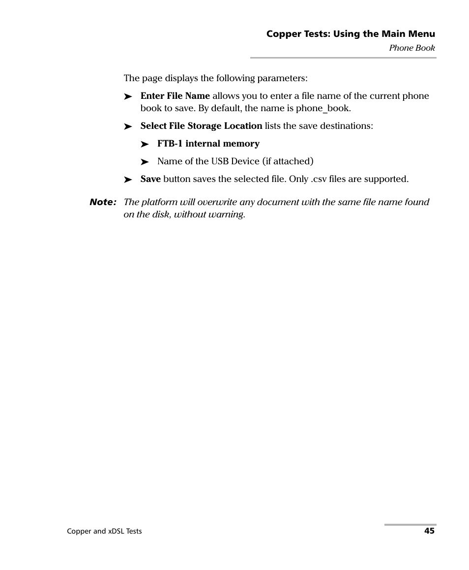 EXFO FTB-635 Wideband Copper and DSL Test Module User Manual | Page 53 / 373