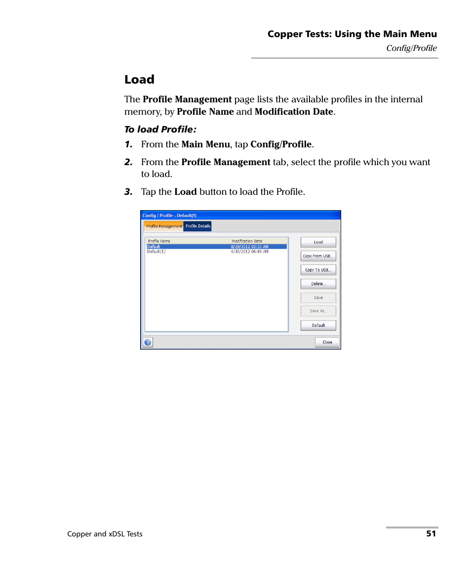 Load | EXFO FTB-635 Wideband Copper and DSL Test Module User Manual | Page 59 / 373