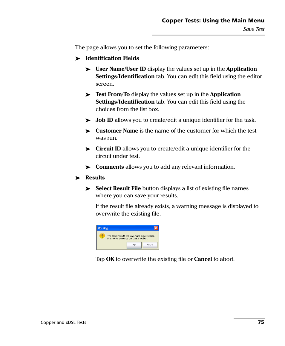 EXFO FTB-635 Wideband Copper and DSL Test Module User Manual | Page 83 / 373