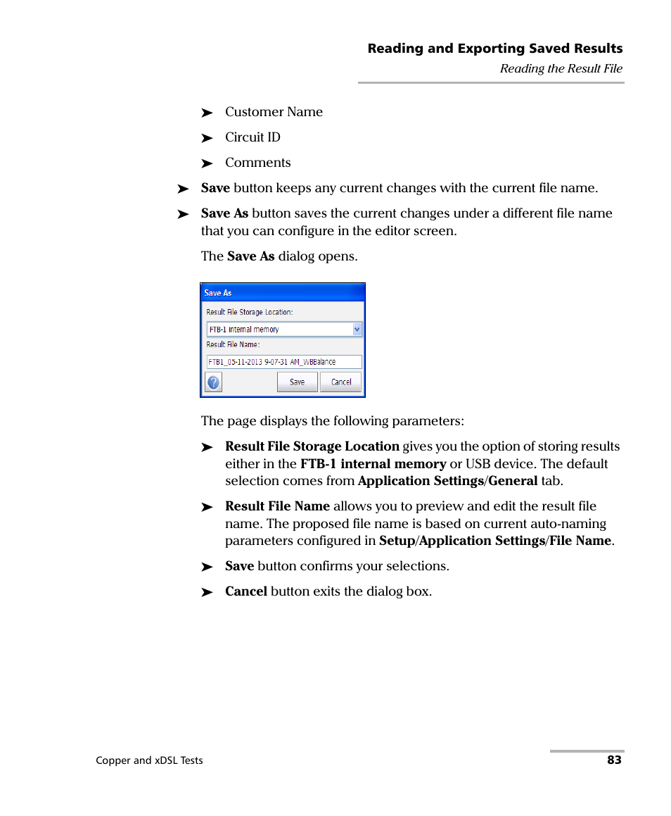 EXFO FTB-635 Wideband Copper and DSL Test Module User Manual | Page 91 / 373