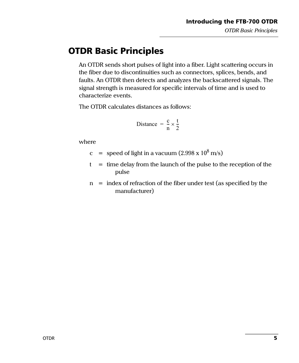 Otdr basic principles | EXFO FTB-700 for FTB-1 User Manual | Page 13 / 329