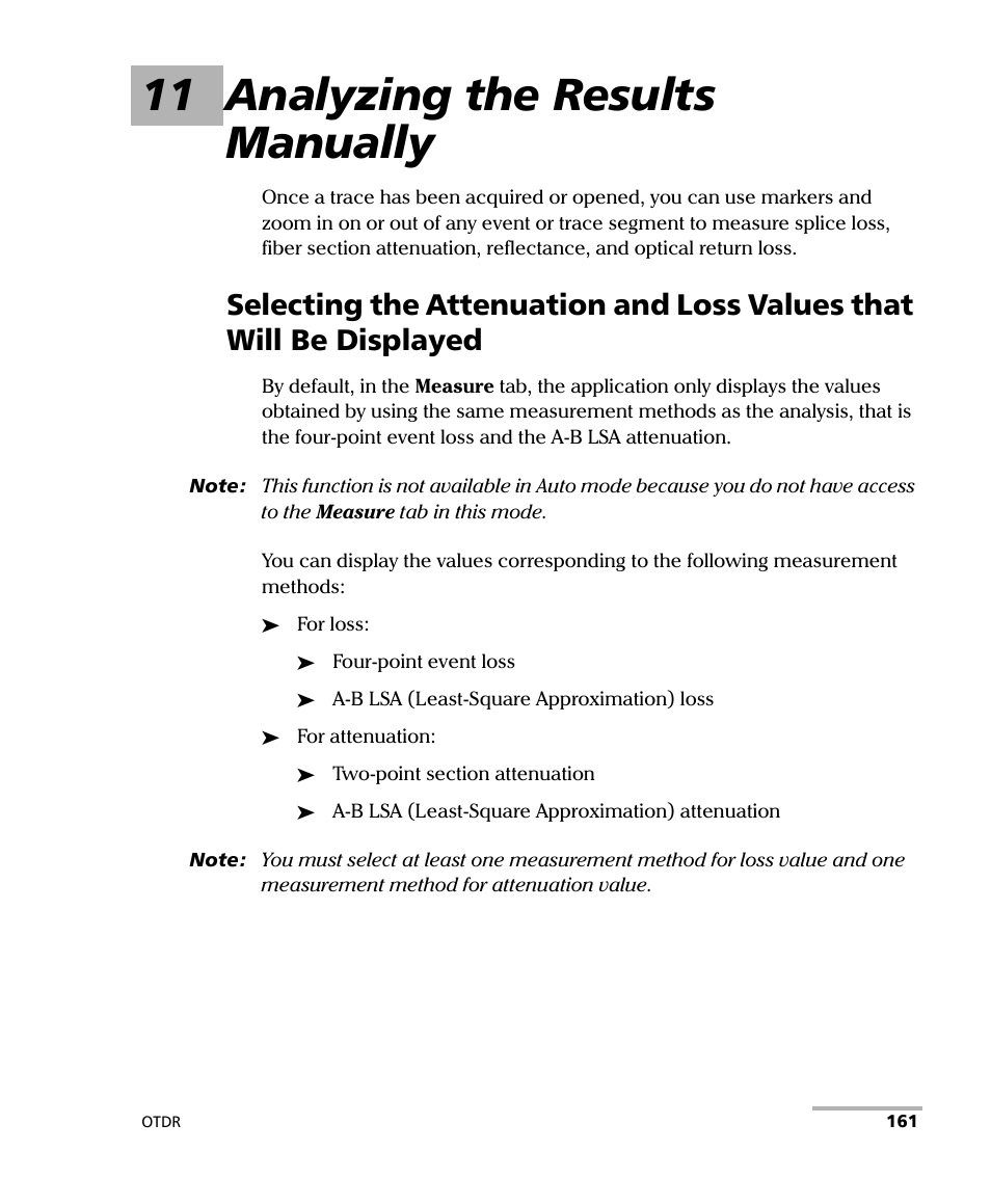 11 analyzing the results manually | EXFO FTB-700 for FTB-1 User Manual | Page 169 / 329