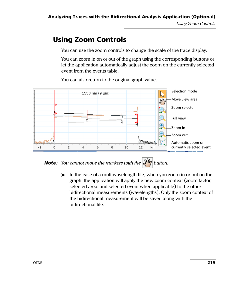 Using zoom controls | EXFO FTB-700 for FTB-1 User Manual | Page 227 / 329