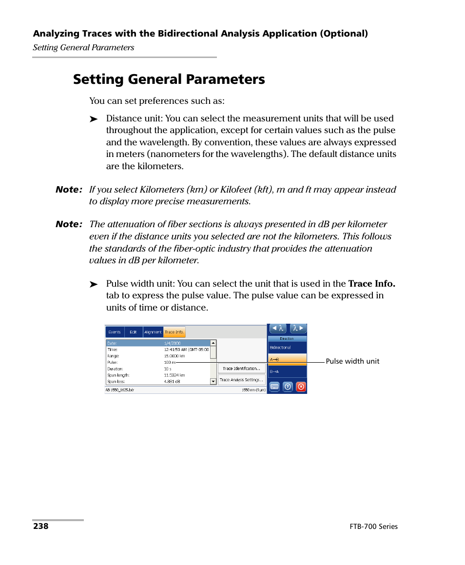 Setting general parameters | EXFO FTB-700 for FTB-1 User Manual | Page 246 / 329