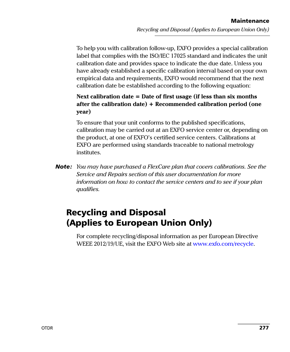 EXFO FTB-700 for FTB-1 User Manual | Page 285 / 329