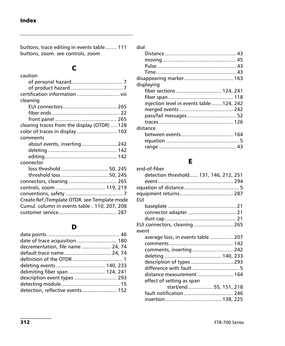 EXFO FTB-700 for FTB-1 User Manual | Page 320 / 329