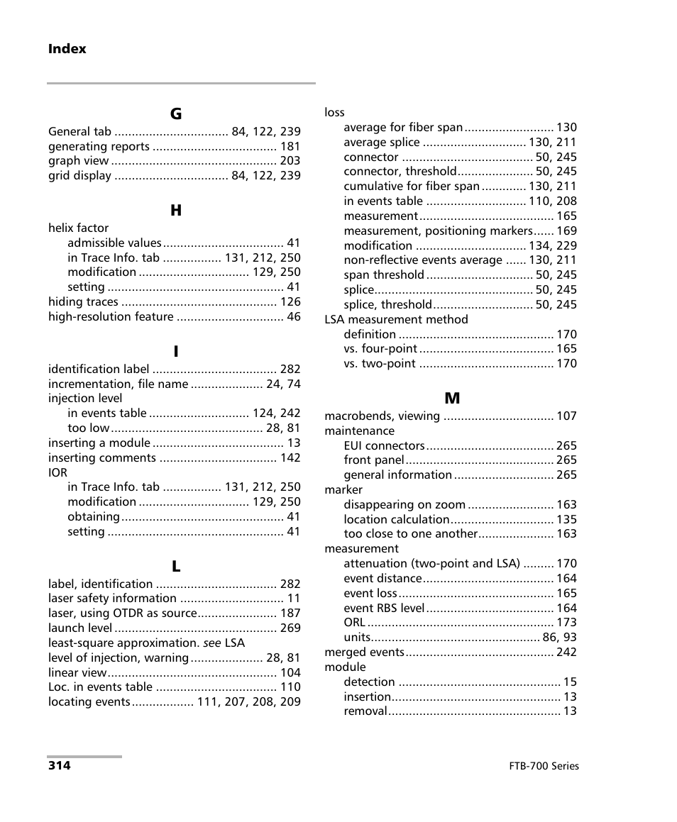 EXFO FTB-700 for FTB-1 User Manual | Page 322 / 329