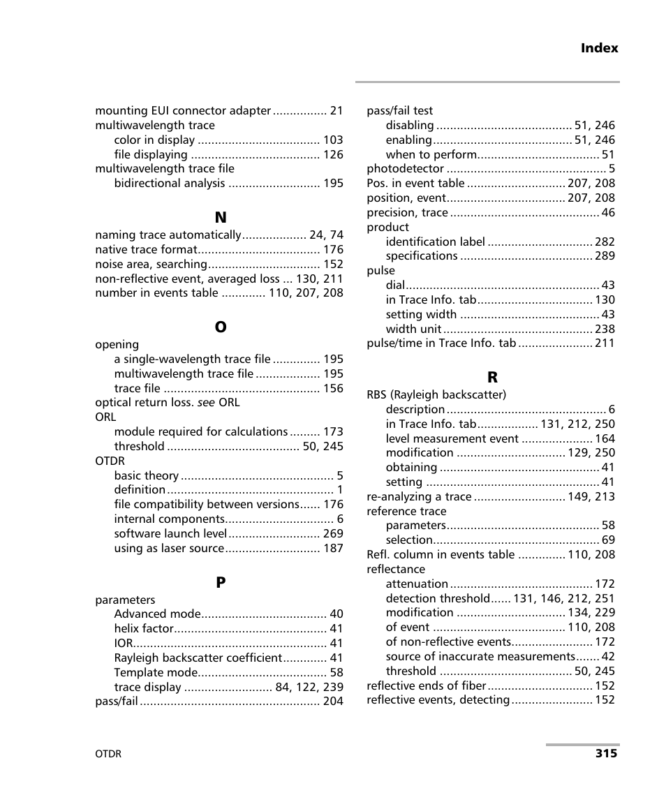 EXFO FTB-700 for FTB-1 User Manual | Page 323 / 329