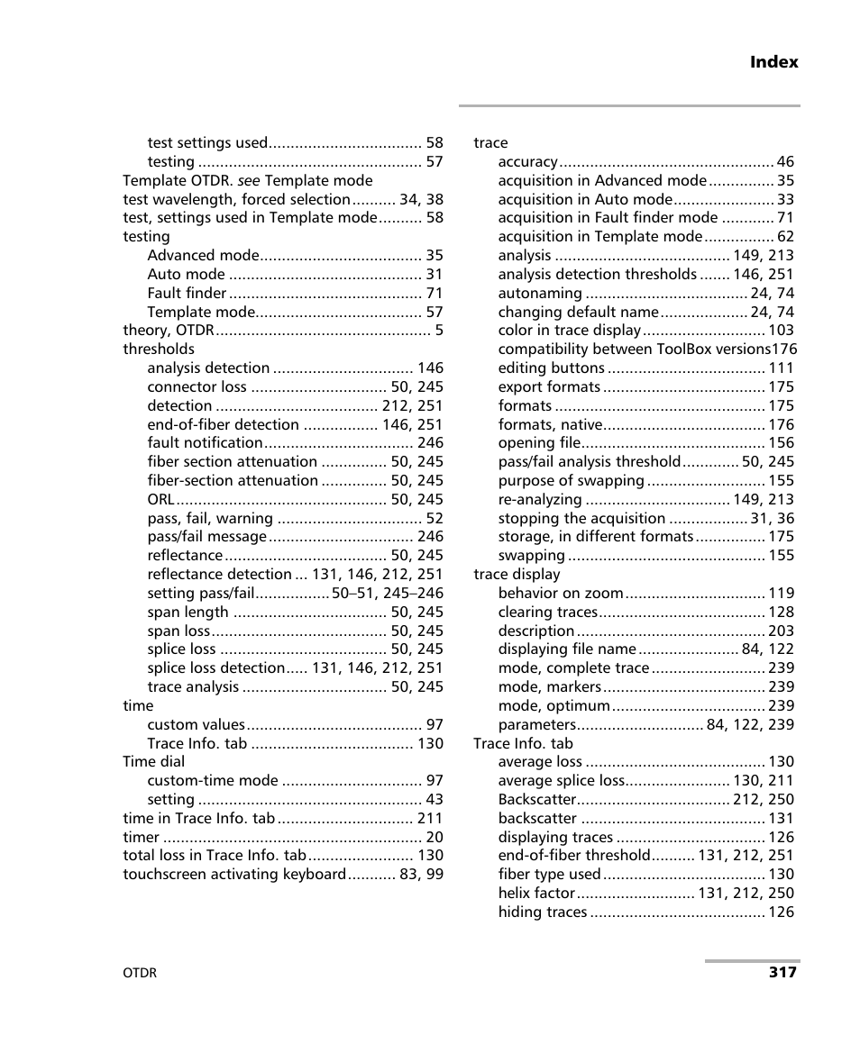 EXFO FTB-700 for FTB-1 User Manual | Page 325 / 329
