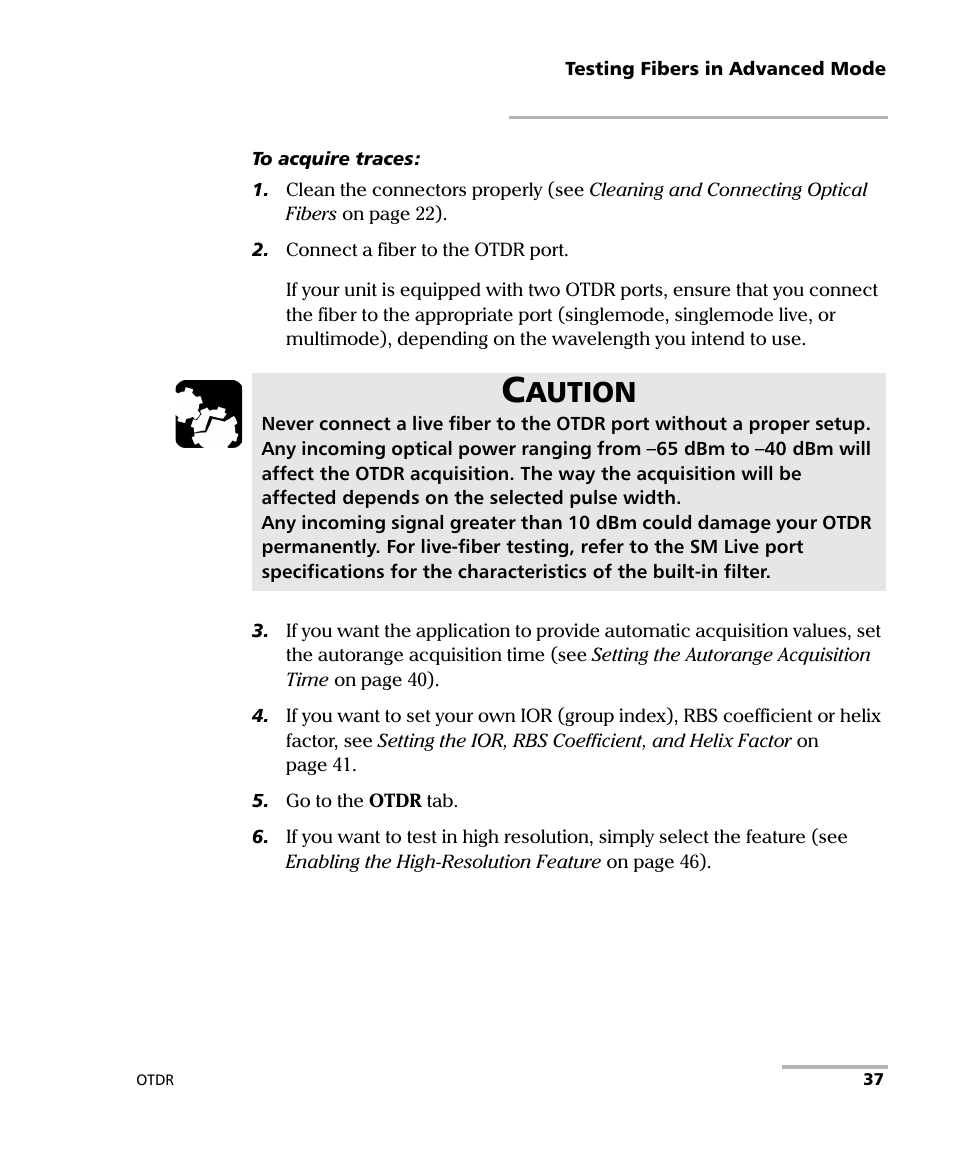 Aution | EXFO FTB-700 for FTB-1 User Manual | Page 45 / 329