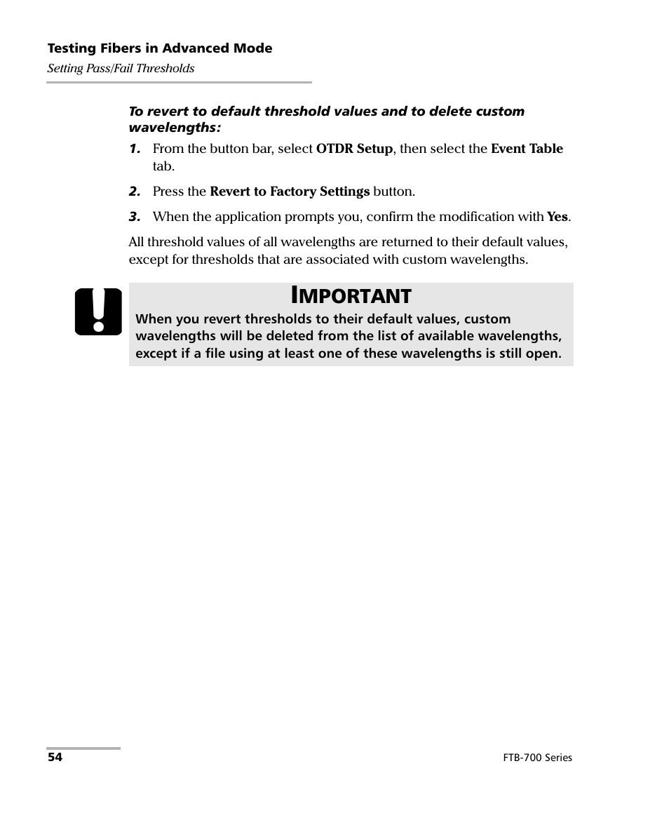 Mportant | EXFO FTB-700 for FTB-1 User Manual | Page 62 / 329