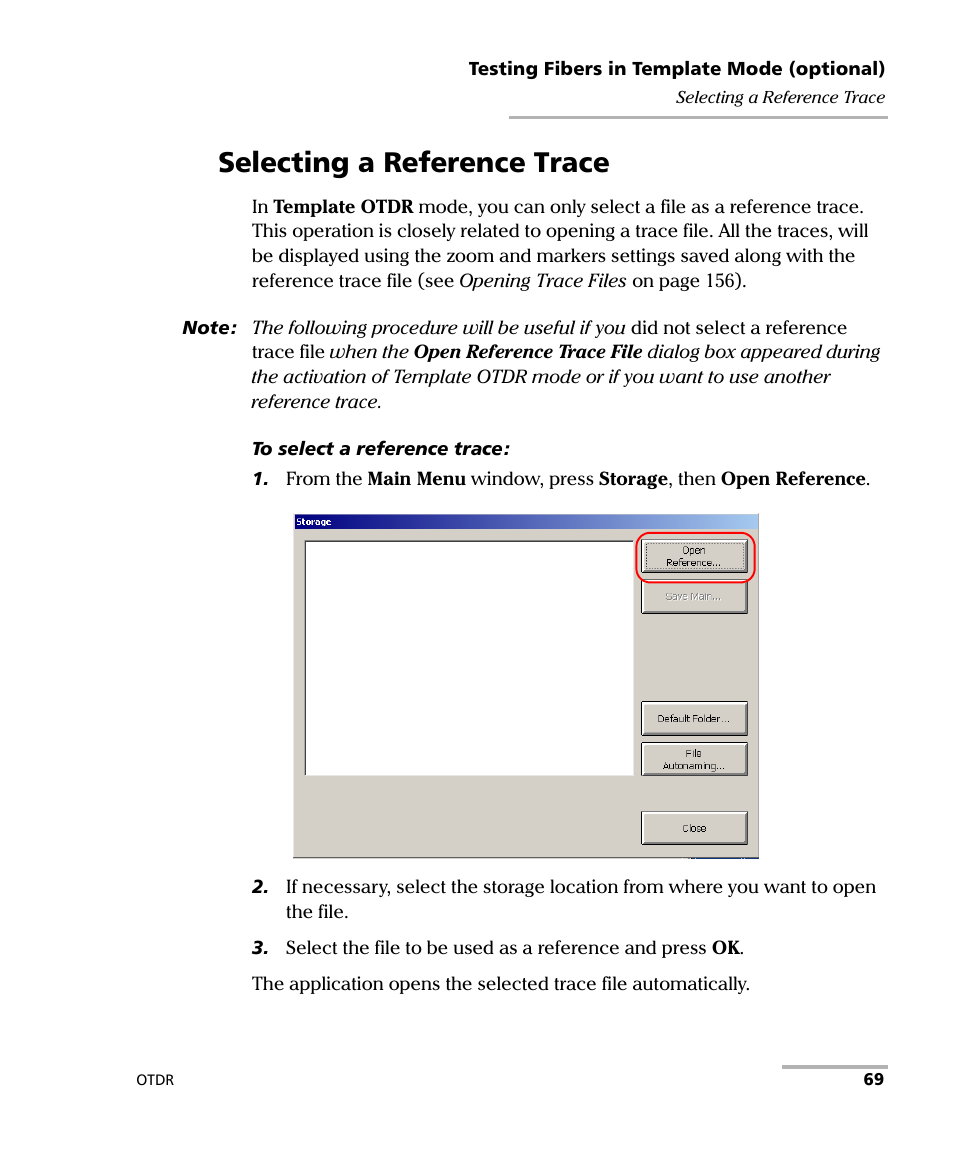 Selecting a reference trace | EXFO FTB-700 for FTB-1 User Manual | Page 77 / 329