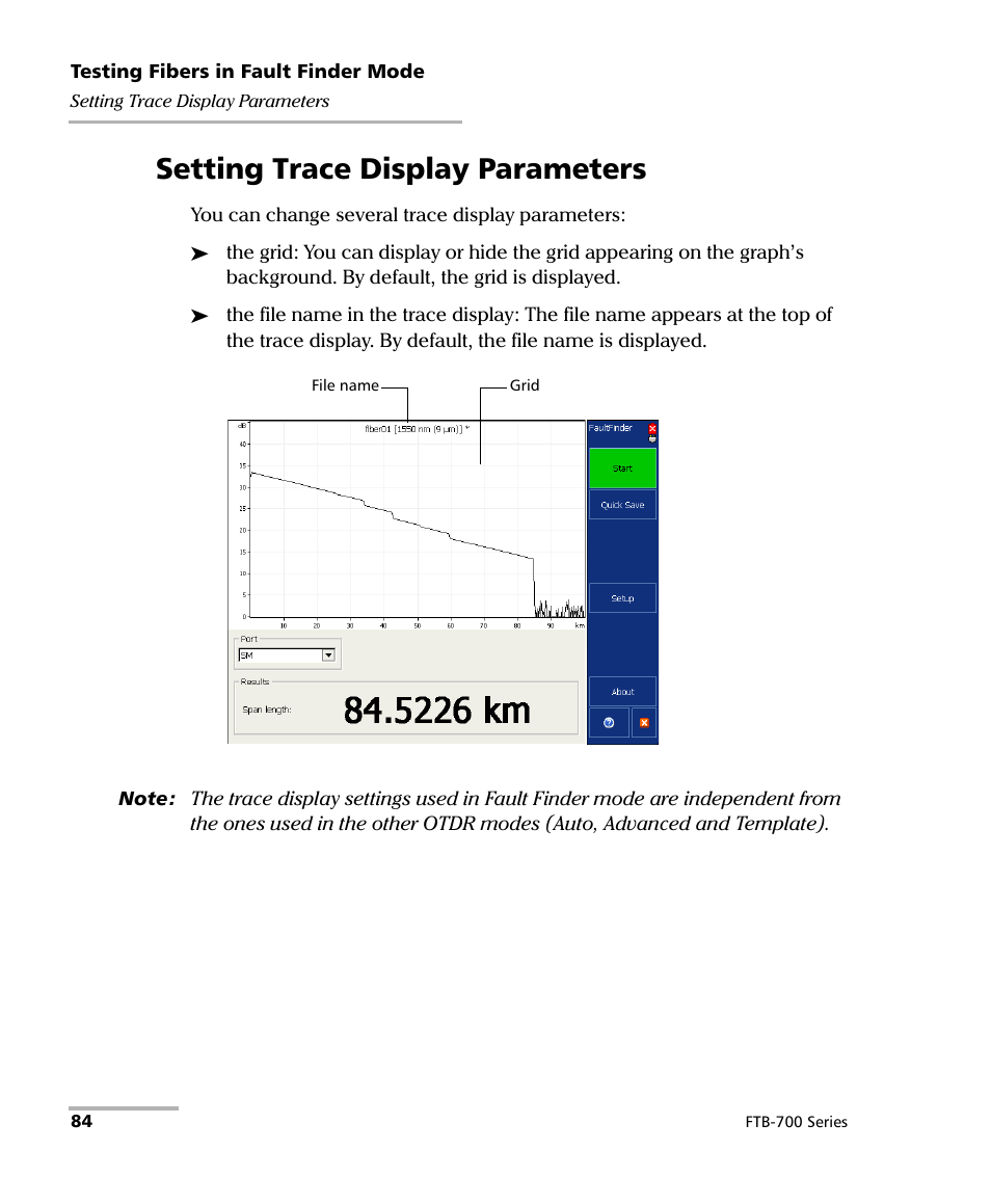 Setting trace display parameters | EXFO FTB-700 for FTB-1 User Manual | Page 92 / 329