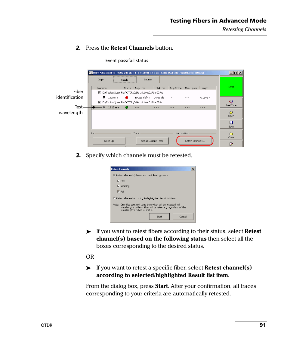 EXFO FTB-7000 OTDR Series for FTB-500 User Manual | Page 105 / 482