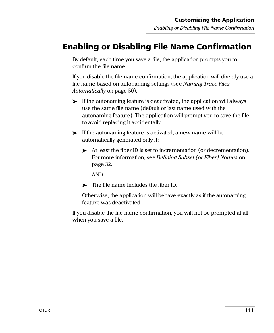 Enabling or disabling file name confirmation | EXFO FTB-7000 OTDR Series for FTB-500 User Manual | Page 125 / 482