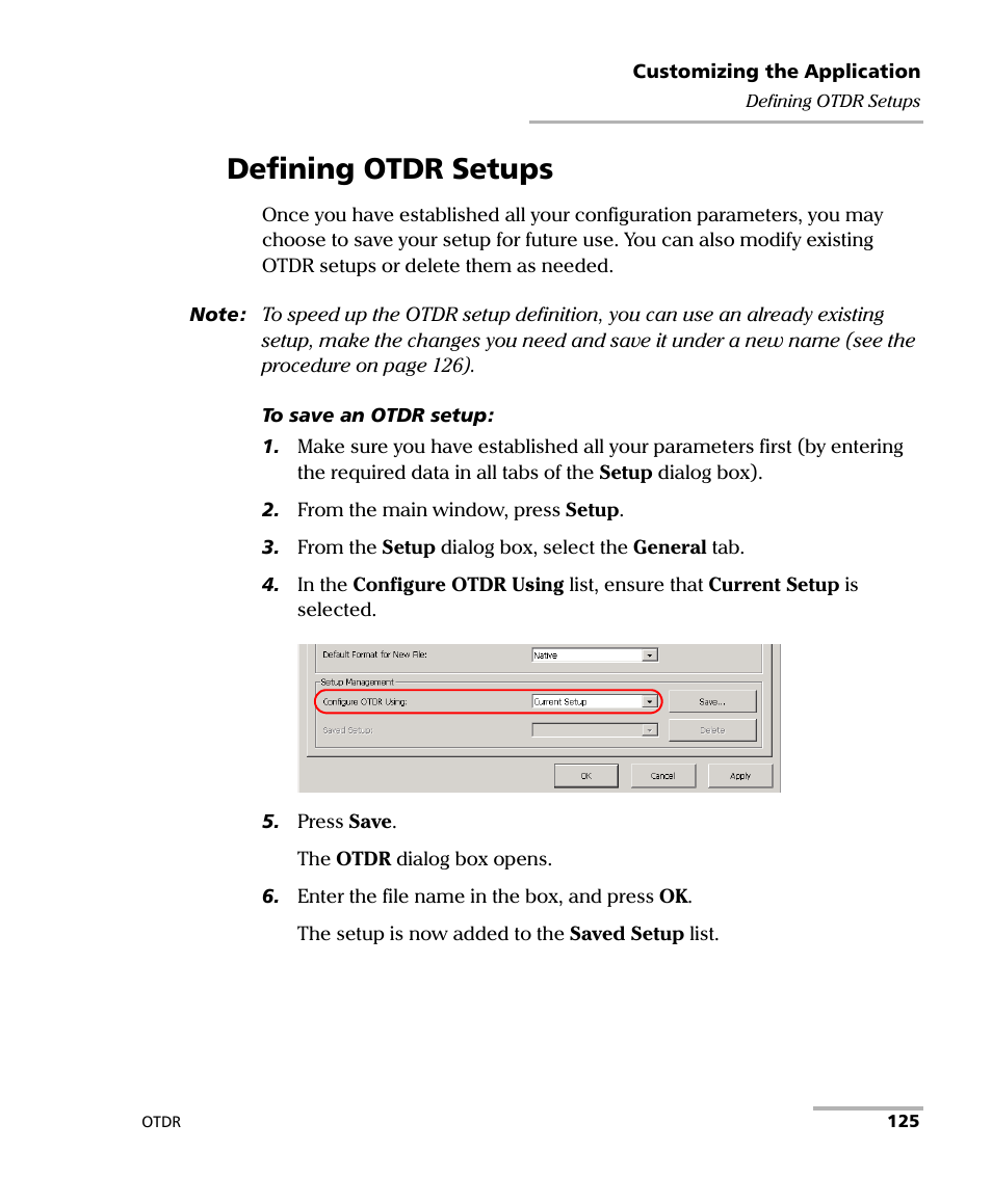 Defining otdr setups | EXFO FTB-7000 OTDR Series for FTB-500 User Manual | Page 139 / 482