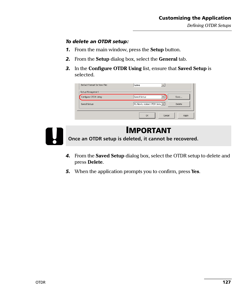 Mportant | EXFO FTB-7000 OTDR Series for FTB-500 User Manual | Page 141 / 482