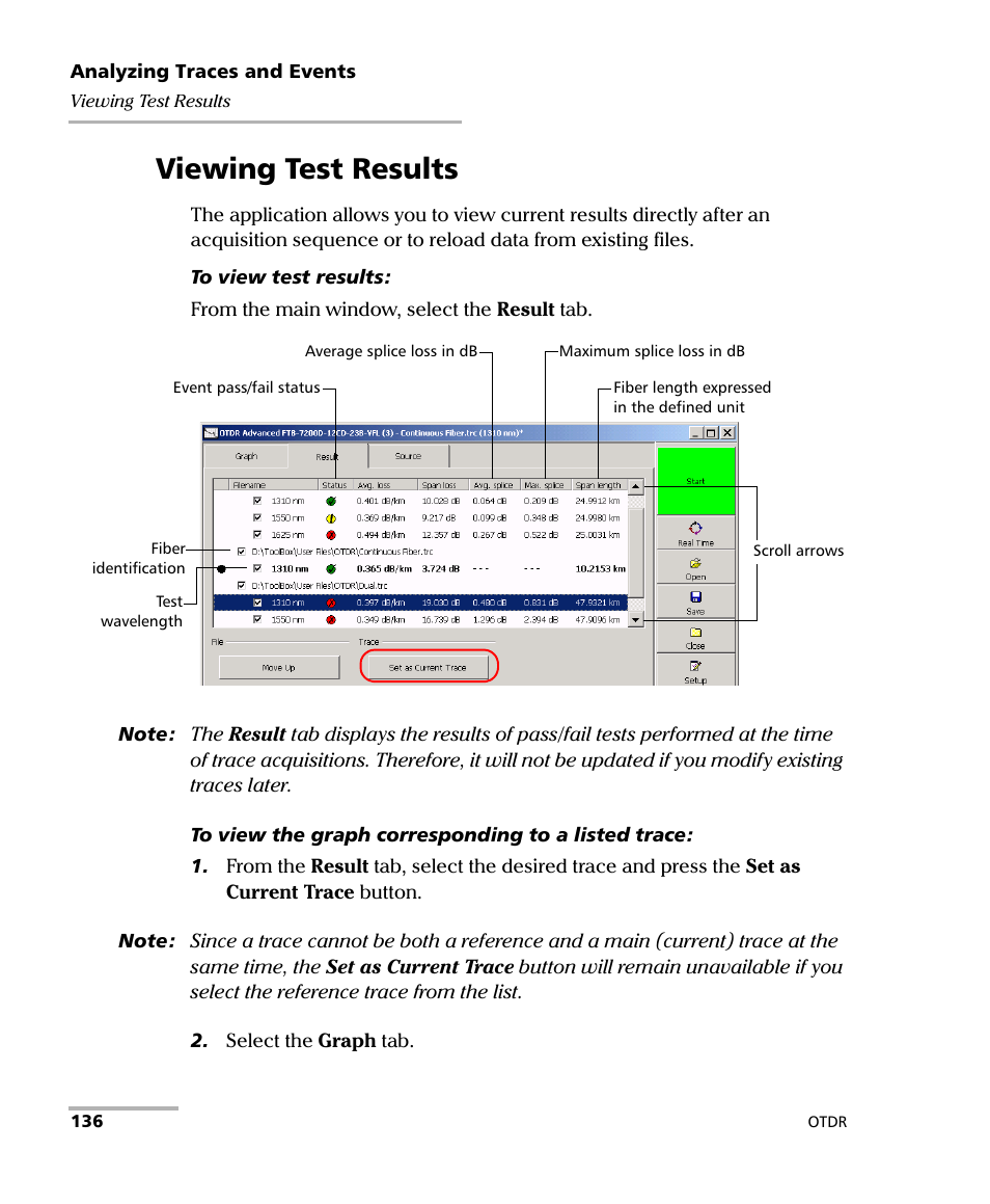 Viewing test results | EXFO FTB-7000 OTDR Series for FTB-500 User Manual | Page 150 / 482