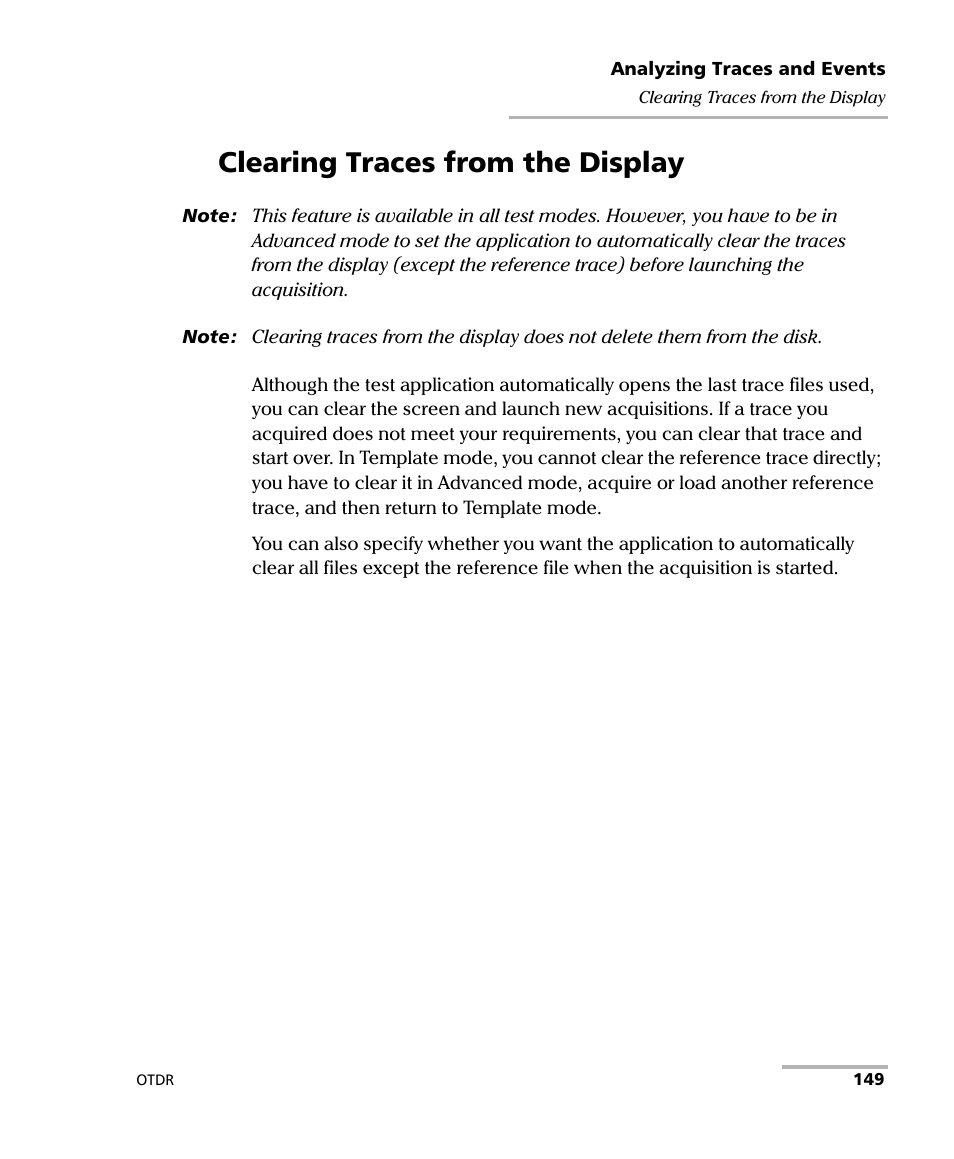 Clearing traces from the display | EXFO FTB-7000 OTDR Series for FTB-500 User Manual | Page 163 / 482