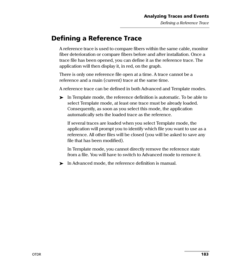Defining a reference trace | EXFO FTB-7000 OTDR Series for FTB-500 User Manual | Page 197 / 482
