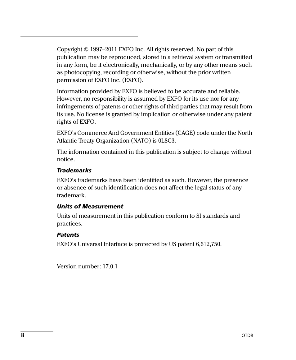 EXFO FTB-7000 OTDR Series for FTB-500 User Manual | Page 2 / 482