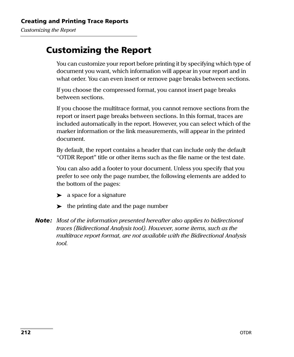 Customizing the report | EXFO FTB-7000 OTDR Series for FTB-500 User Manual | Page 226 / 482