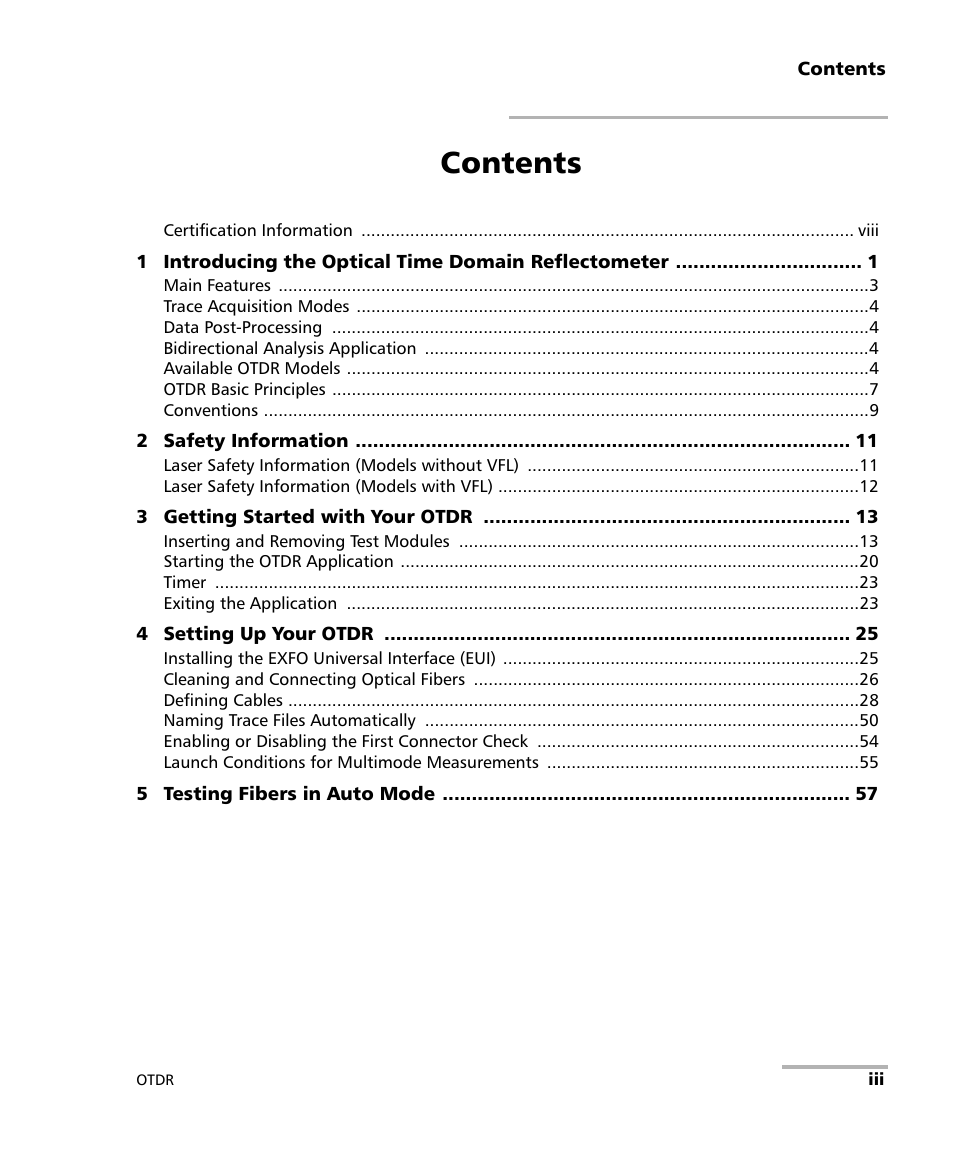 EXFO FTB-7000 OTDR Series for FTB-500 User Manual | Page 3 / 482