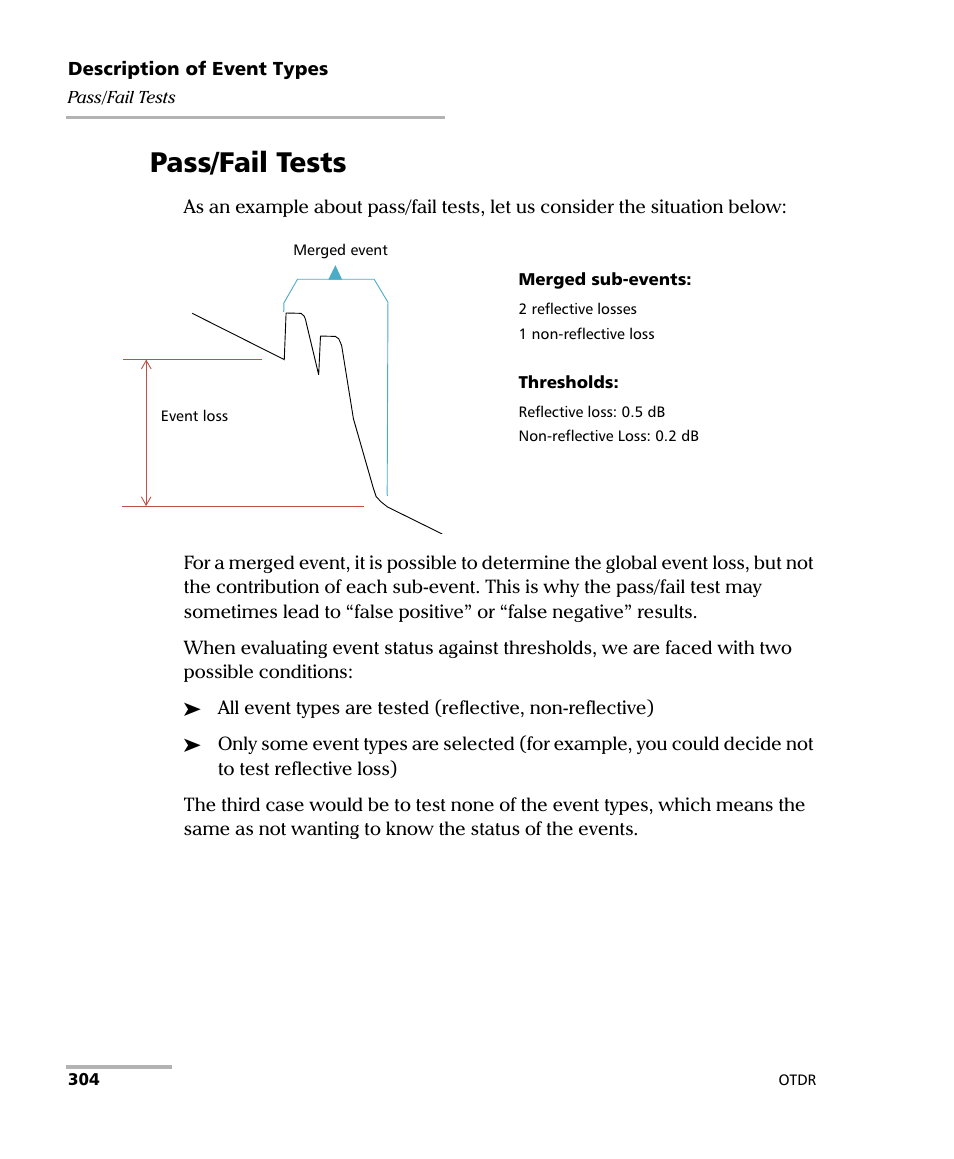 Pass/fail tests | EXFO FTB-7000 OTDR Series for FTB-500 User Manual | Page 318 / 482