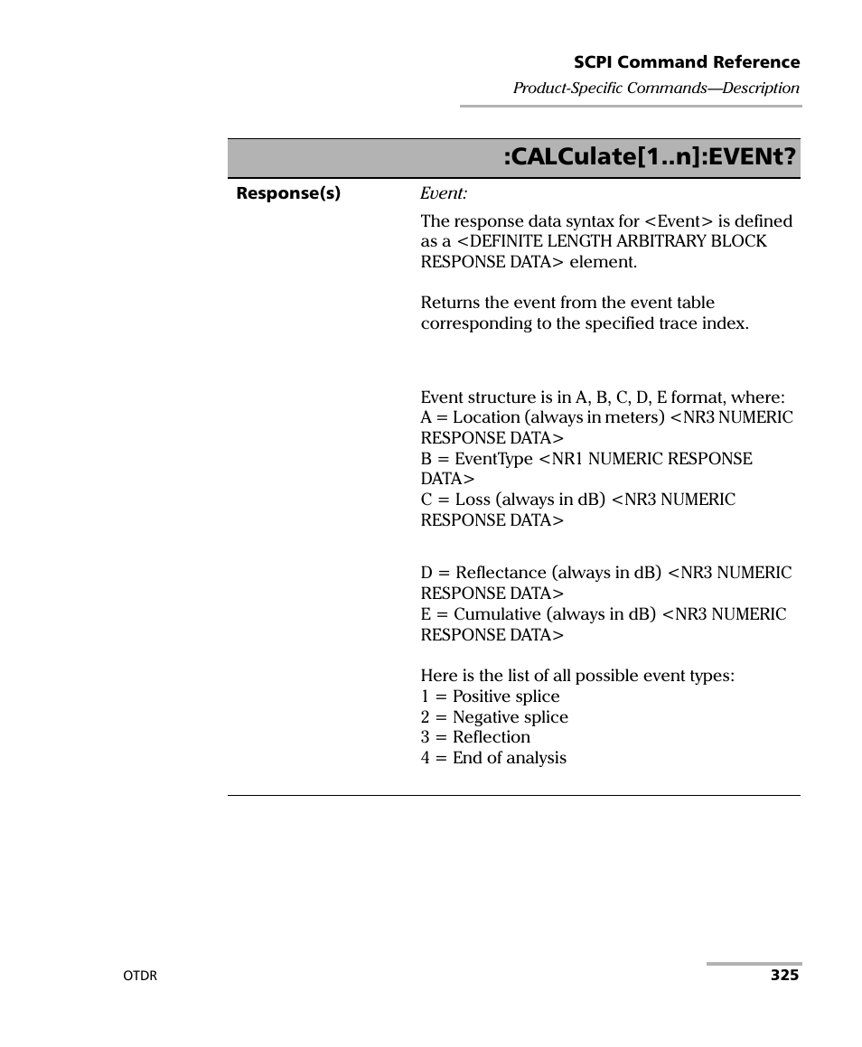 Calculate[1..n]:event | EXFO FTB-7000 OTDR Series for FTB-500 User Manual | Page 339 / 482