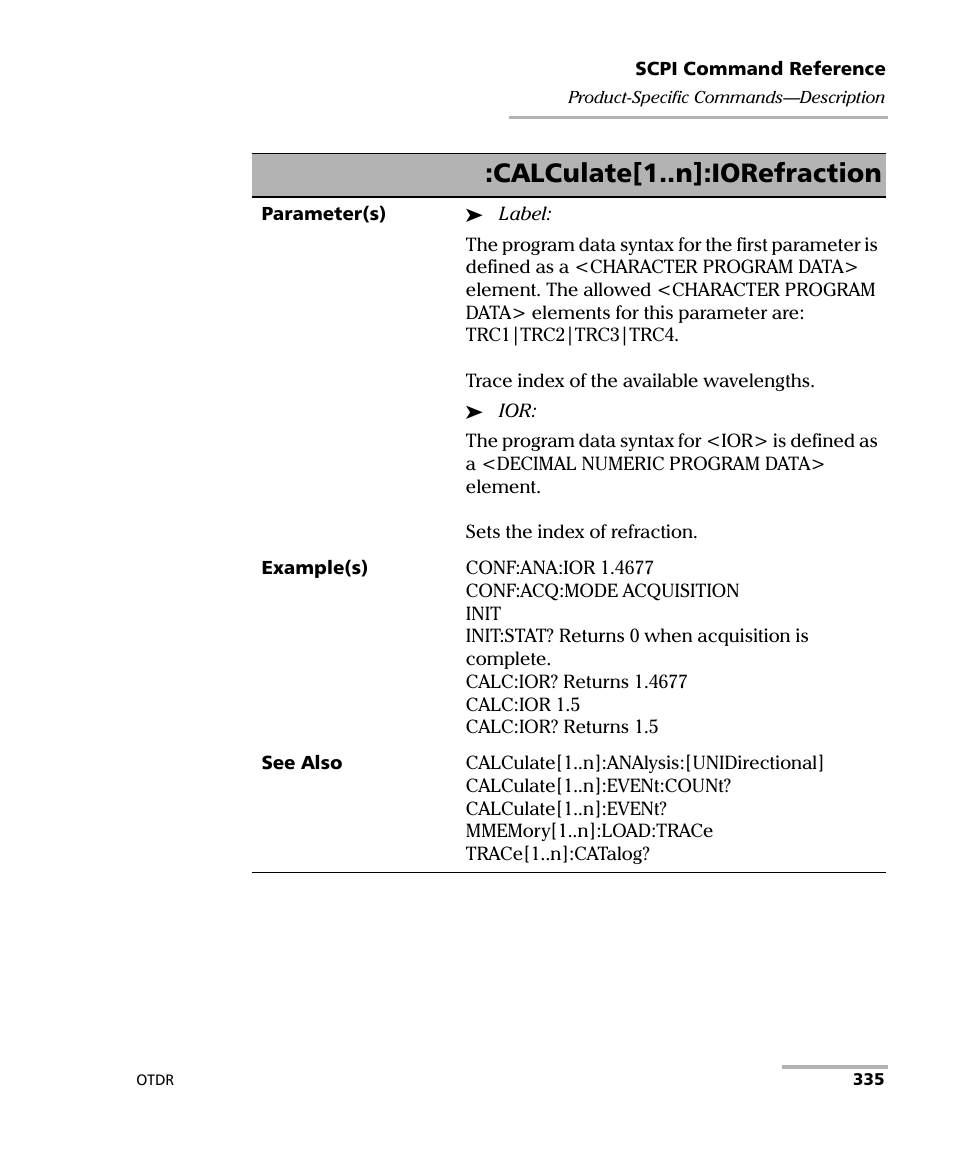 Calculate[1..n]:iorefraction | EXFO FTB-7000 OTDR Series for FTB-500 User Manual | Page 349 / 482